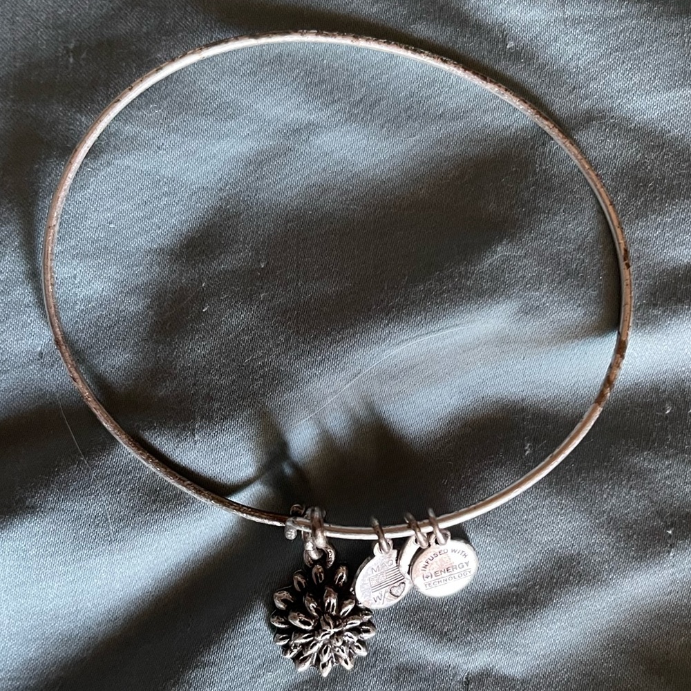 Alex & Ani silver flower bracelet